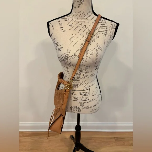 Stuart Weitzman brown suede leather shoulder or crossbody bag - Picture 5 of 13